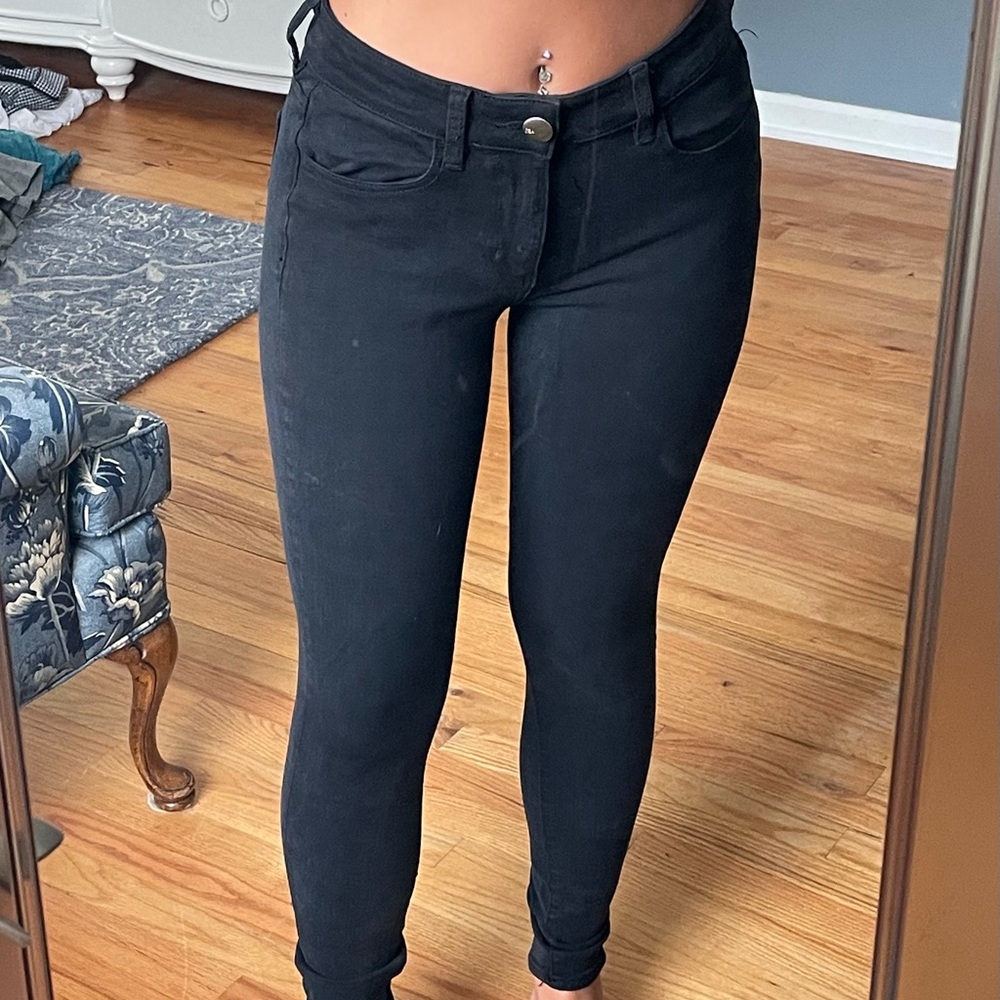 American eagle plain black jeans super stretchy